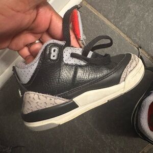 Jordan Black and Gray Kids Sneakers